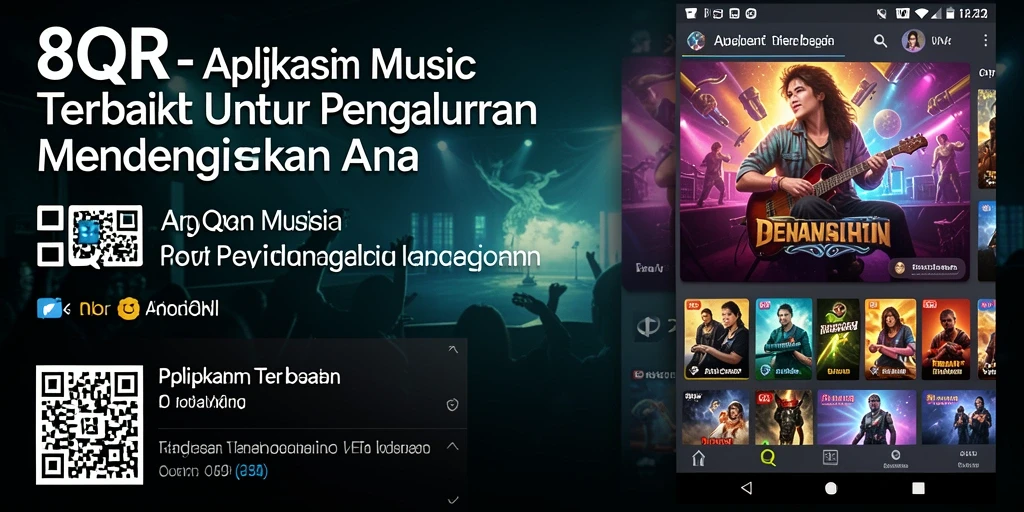 Tampilan utama 8QR dengan berbagai pilihan lagu musik.