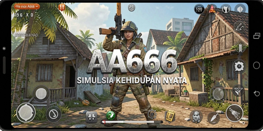 Tampilan gameplay imersif dari AA666 yang menggambarkan simulasi kehidupan nyata.