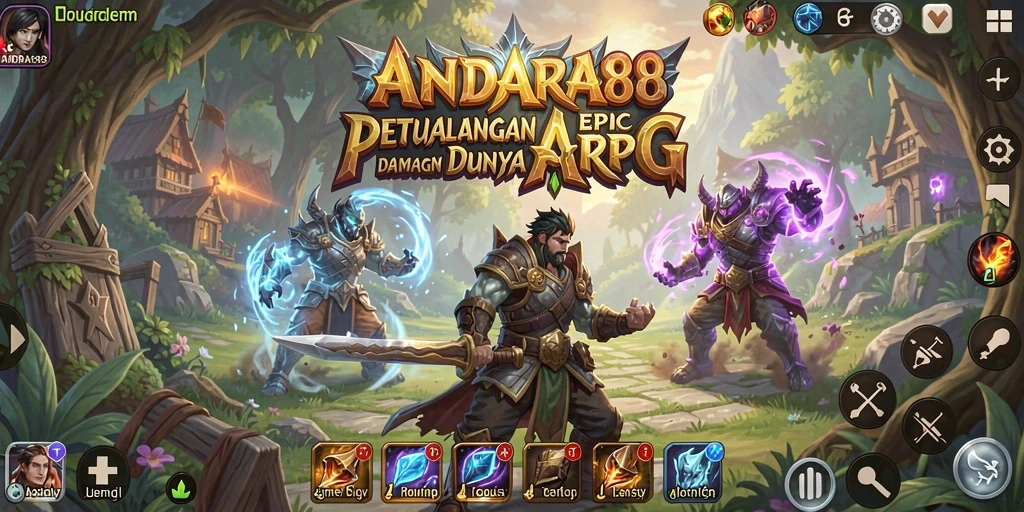 Screenshot utama menampilkan aksi pertarungan seru di ANDARA88.