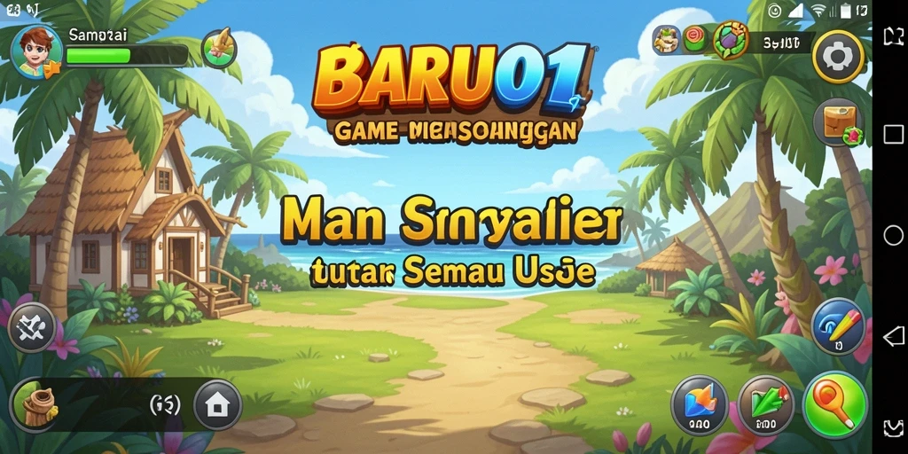 Screenshot gameplay menampilkan aksi santai dan penuh warna dari BARU01.