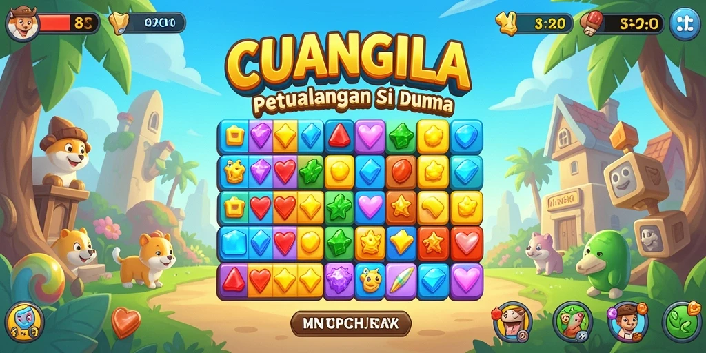Screenshot dari gameplay <strong>CUANGILA</strong> yang menampilkan aksi Match-3 yang seru.