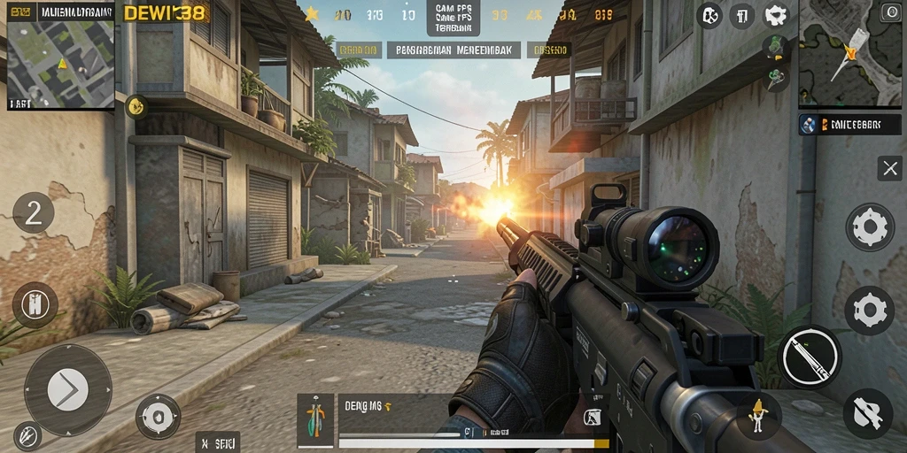 Gameplay mendebarkan dari game FPS DEWI138 dengan aksi yang intens.