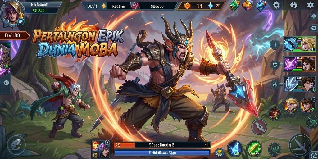 Tangkapan layar dari gameplay MOBA yang mendebarkan dan penuh aksi.