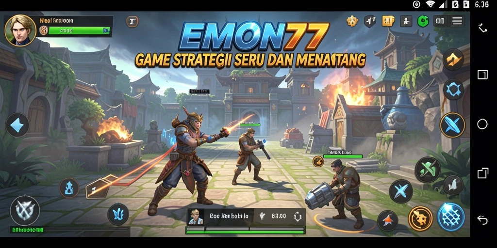 Tampilan gameplay strategis yang mendebarkan di EMON77.
