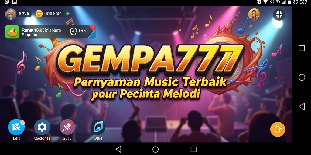 Tampilan gameplay seru dalam GEMPA777 dengan banyak pilihan musik.