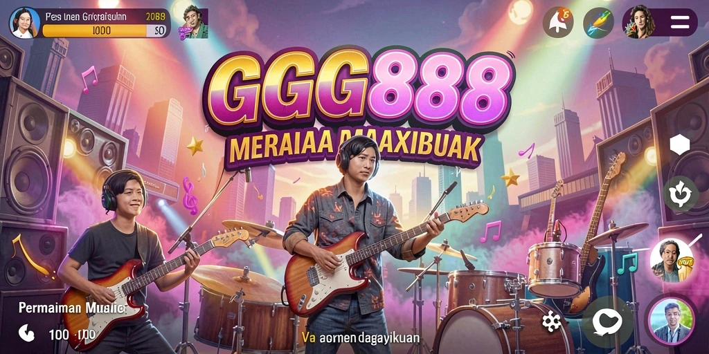 Tampilan menarik dari GGG888 yang menunjukkan gameplay musik.