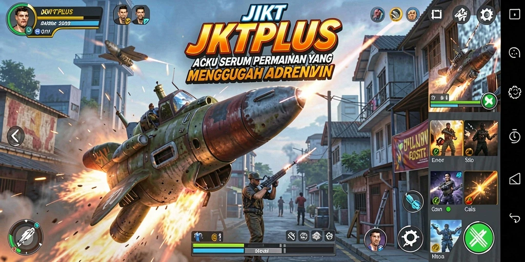 Tampilan gameplay JKTPLUS yang menegangkan dan seru.