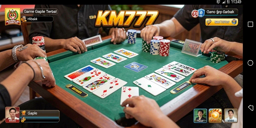Tampilan gameplay seru Gaple di KM777.