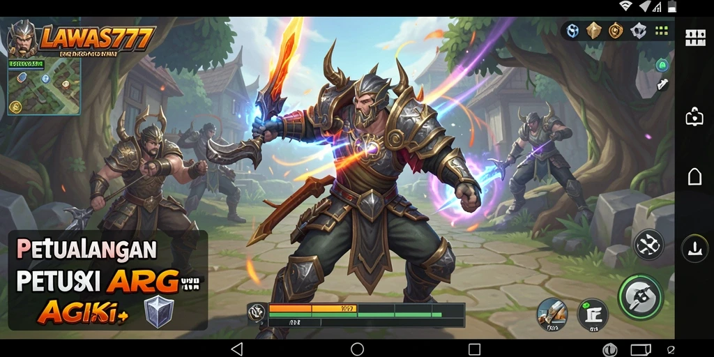 Tampilan aksi mendebarkan dalam game ARPG LAWAS777.