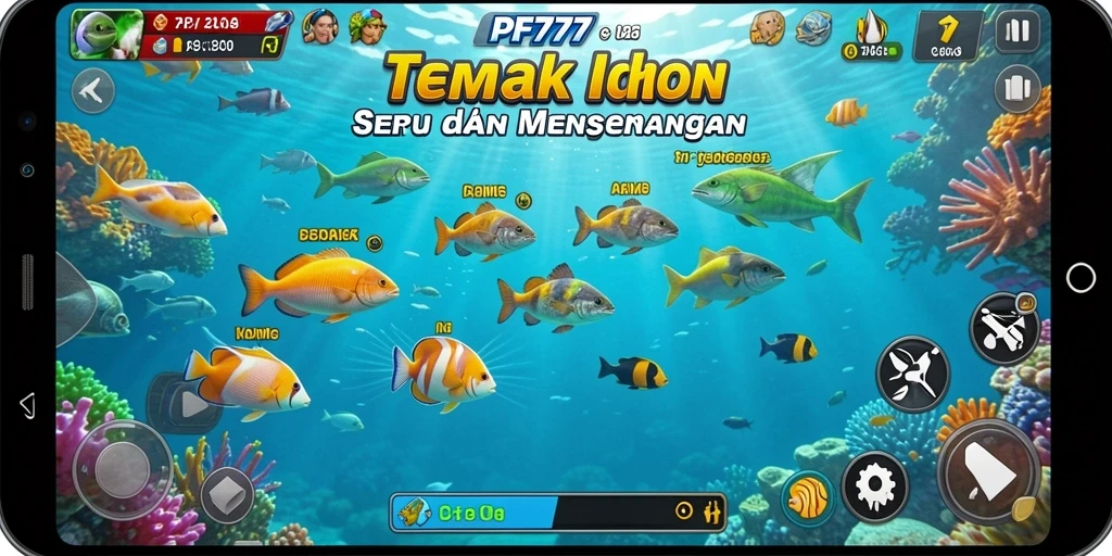 Tampilan gameplay PF777 menampilkan aksi tembak ikan yang seru.