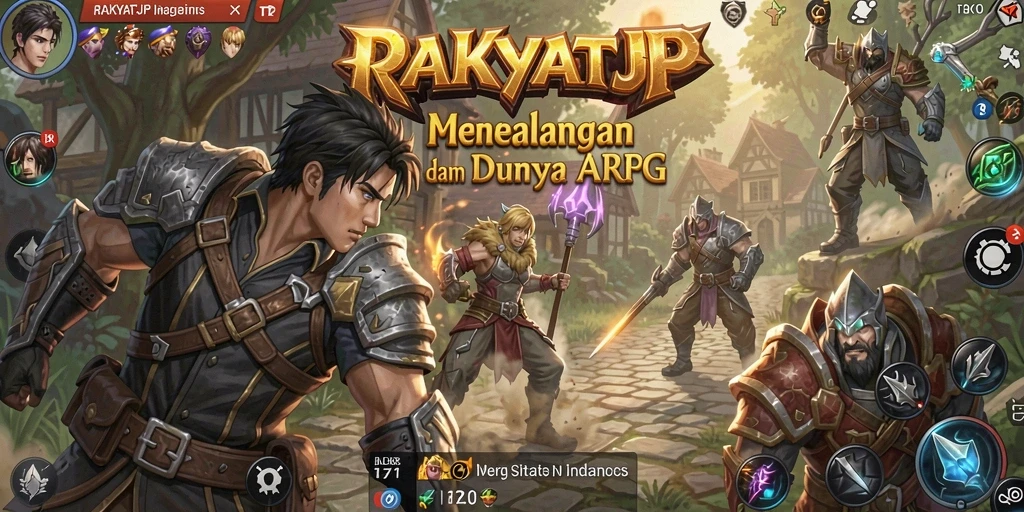Tampilan gameplay RAKYATJP yang mendebarkan dalam pertempuran ARPG.
