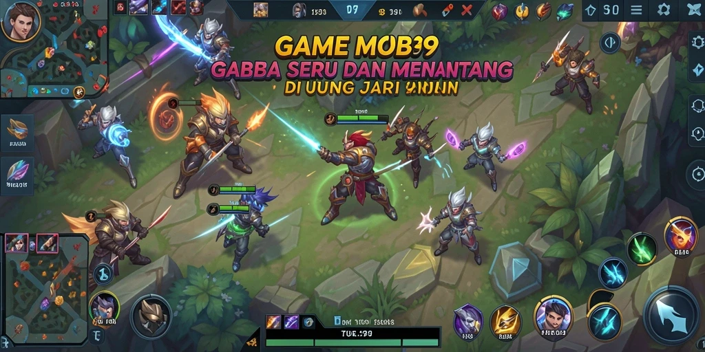 Screenshot utama TURU99 menampilkan aksi seru dalam pertempuran MOBA.