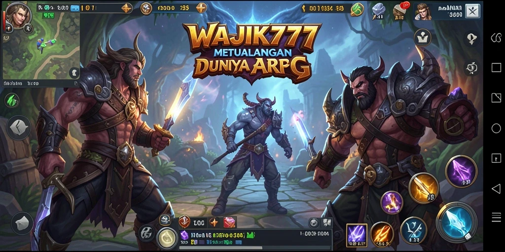 Screenshot gameplay WAJIK777 yang menampilkan pertarungan seru dan karakter heroik.