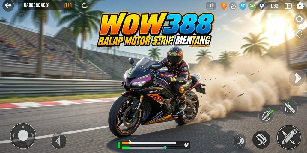 Tampilan gameplay balap motor yang seru dan mendebarkan